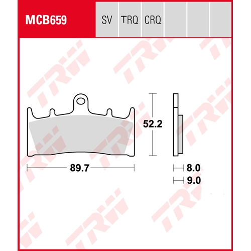 TRW Remblokken, en remschoenen voor de moto, MCB659TRQ Sinter track
